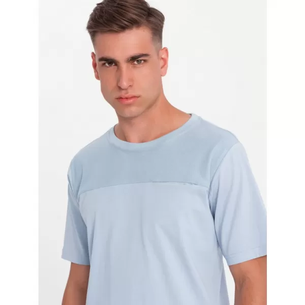  Pánské triko OMBRE OM-TSCT-0171 LIGHT BLUE 