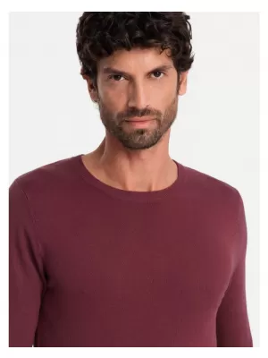 Pánský svetr OMBRE OM-SWBS-0106 BURGUNDY