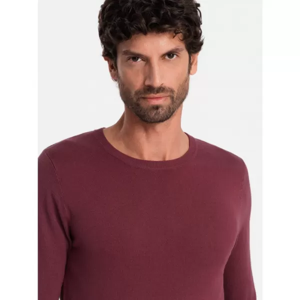  Pánský svetr OMBRE OM-SWBS-0106 BURGUNDY 