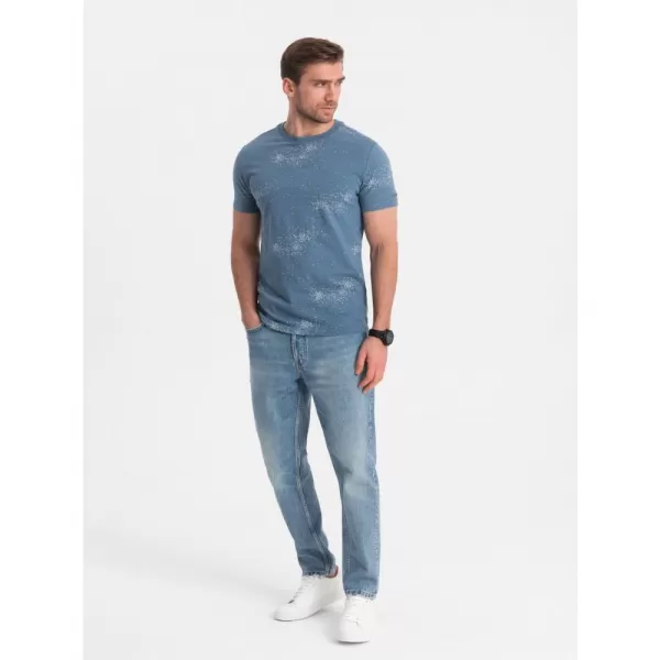  Pánské triko OMBRE OM-TSFP-0179 BLUE DENIM 