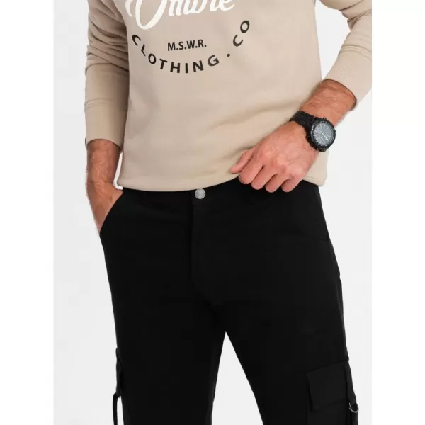  Pánské kalhoty OMBRE OM-PACG-0197 BLACK 