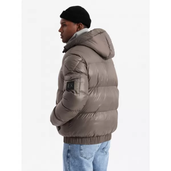  Pánská bunda OMBRE OM-JAHP-0207 DARK BEIGE 