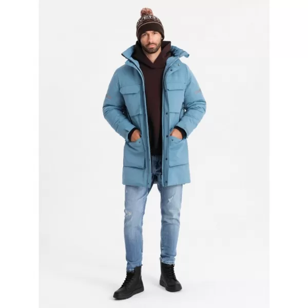  Pánská bunda OMBRE OM-JALJ-0169 BLUE 