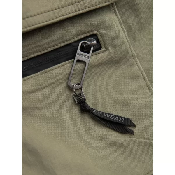  Pánské kalhoty OMBRE OM-PAJO-0125 KHAKI 