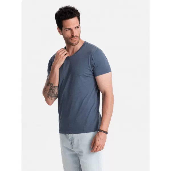  Pánské triko OMBRE OM-TSBS-0145 BLUE MELANGE 