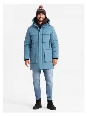 Pánská bunda OMBRE OM-JALJ-0169 BLUE