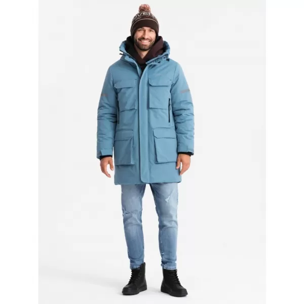  Pánská bunda OMBRE OM-JALJ-0169 BLUE 