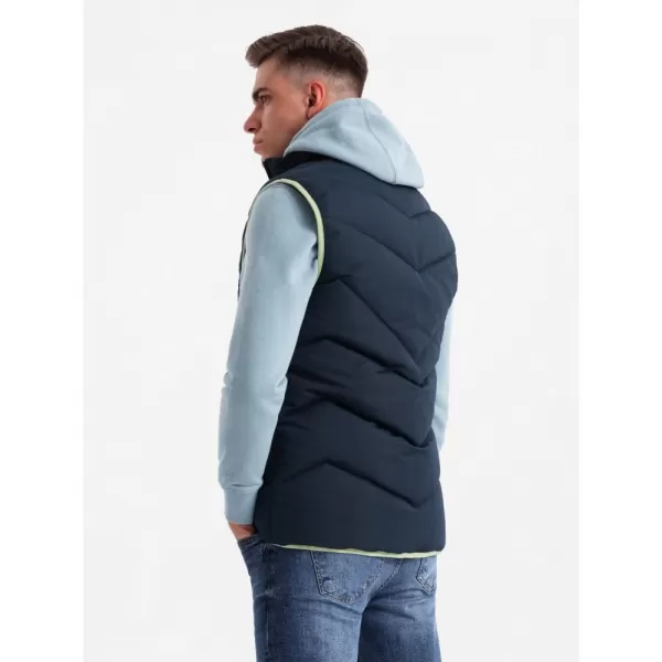  Pánská vesta OMBRE OM-JAVJ-0210 NAVY BLUE 
