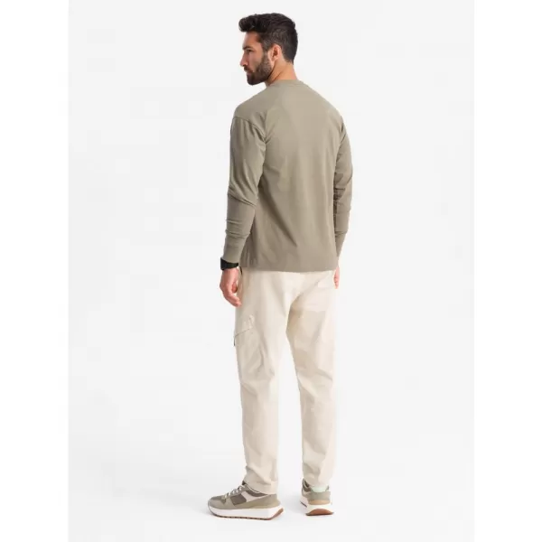  Pánské kalhoty OMBRE OM-PAJO-0199 CREAM 