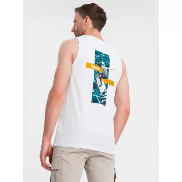  Pánské tílko OMBRE OM-TSTT-0191 WHITE 