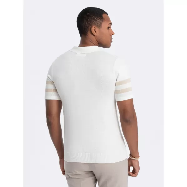  Pánské triko s límečkem OMBRE OM-POSS-0118 CREAM 