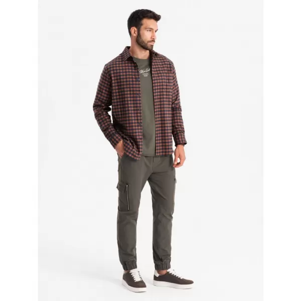  Pánské tepláky OMBRE OM-PAJO-0200 OLIVE 