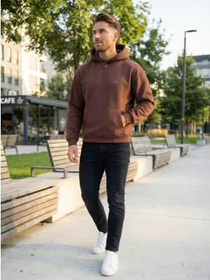 Pánská mikina ALTISPORT BYB/ALM002BY284 ČOKOLÁDOVĚ HNĚDÁ