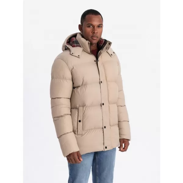  Pánská zimní bunda OMBRE OM-JAHP-0205 BEIGE 