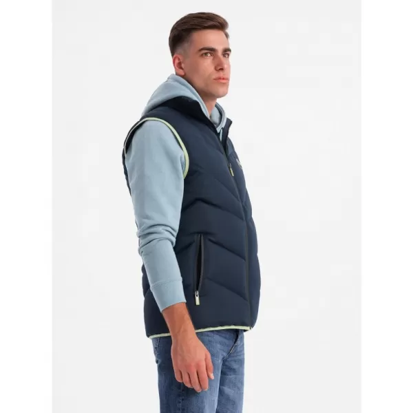  Pánská vesta OMBRE OM-JAVJ-0210 NAVY BLUE 