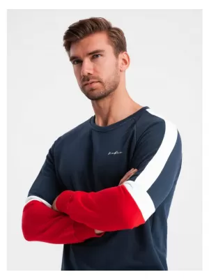 Pánská mikina OMBRE OM-SSNZ-22FW-003 NAVY BLUE