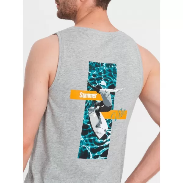  Pánské tílko OMBRE OM-TSTT-0191 GREY MELANGE 