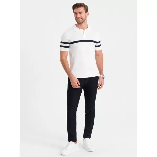  Pánské triko s límečkem OMBRE OM-POSS-0118 WHITE 