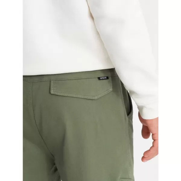  Pánské kalhoty OMBRE OM-PAJO-0199 OLIVE 