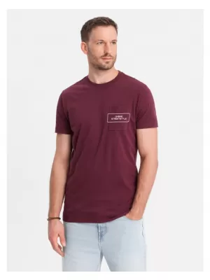 Pánské triko OMBRE OM-TSCT-0108 MAROON