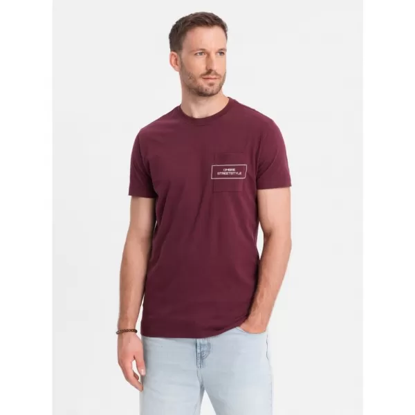  Pánské triko OMBRE OM-TSCT-0108 MAROON 