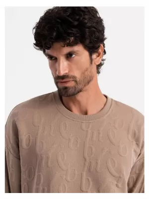Pánská mikina OMBRE OM-SSNZ-0164 BROWN
