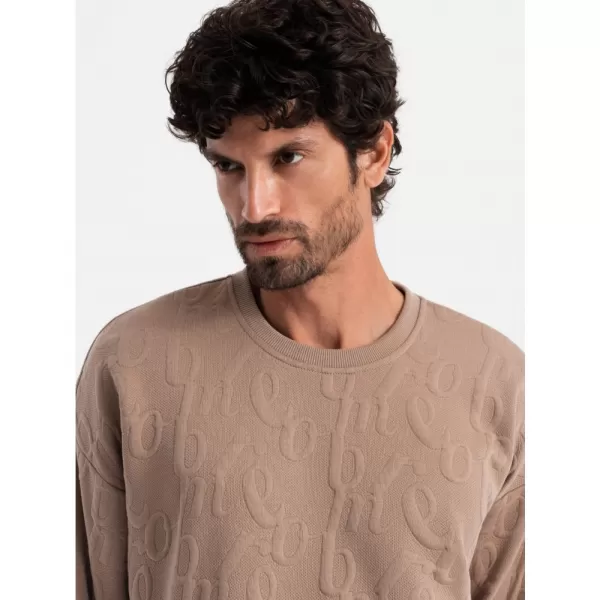  Pánská mikina OMBRE OM-SSNZ-0164 BROWN 
