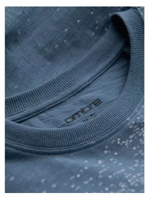 Pánské triko OMBRE OM-TSFP-0179 BLUE DENIM