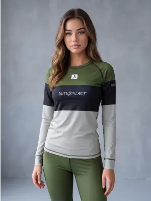 Dámské funkční termo triko s dlouhým rukávem premium ALTISPORT VOJ/ALW051TER01 KHAKI