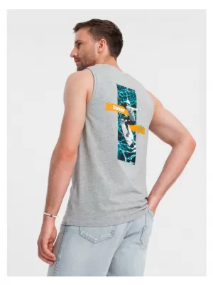 Pánské tílko OMBRE OM-TSTT-0191 GREY MELANGE