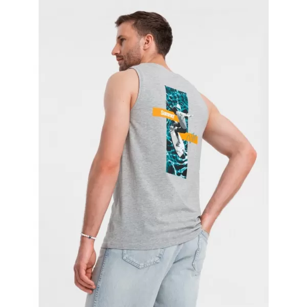  Pánské tílko OMBRE OM-TSTT-0191 GREY MELANGE 