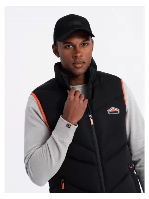 Pánská vesta OMBRE OM-JAVJ-0210 BLACK