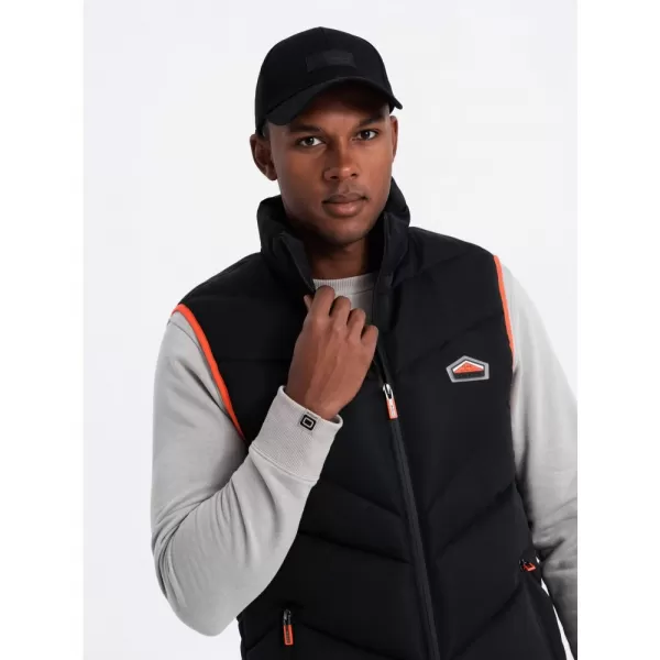  Pánská vesta OMBRE OM-JAVJ-0210 BLACK 