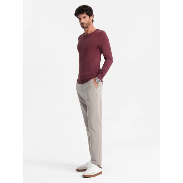  Pánský svetr OMBRE OM-SWBS-0106 BURGUNDY 