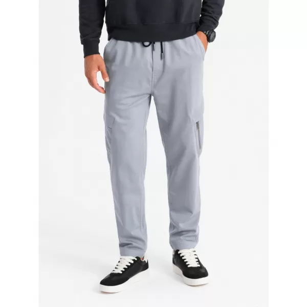  Pánské kalhoty OMBRE OM-PAJO-0199 LIGHT GREY 