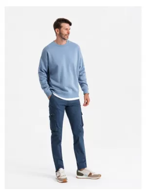 Pánské kalhoty OMBRE OM-PACG-0196 DARK BLUE