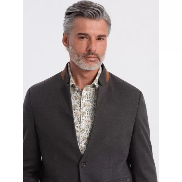  Pánské sako OMBRE OM-BLZB-0131 BLACK MELANGE 
