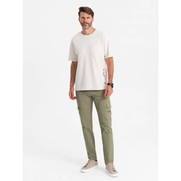  Pánské kalhoty OMBRE OM-PACG-0204 OLIVE 