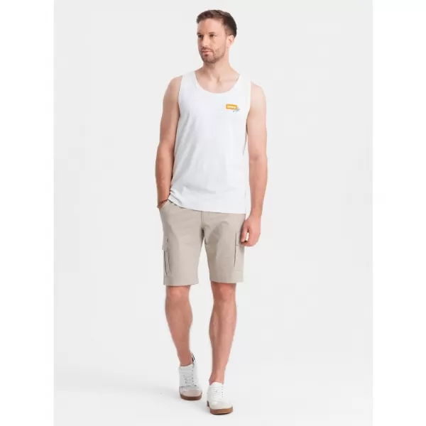  Pánské tílko OMBRE OM-TSTT-0191 WHITE 