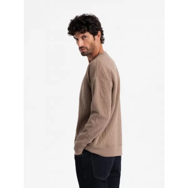  Pánská mikina OMBRE OM-SSNZ-0164 BROWN 