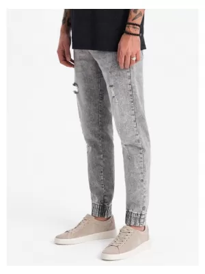 Pánské džíny OMBRE OM-PADJ-0150 LIGHT GREY