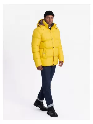 Pánská zimní bunda OMBRE OM-JAHP-0205 YELLOW