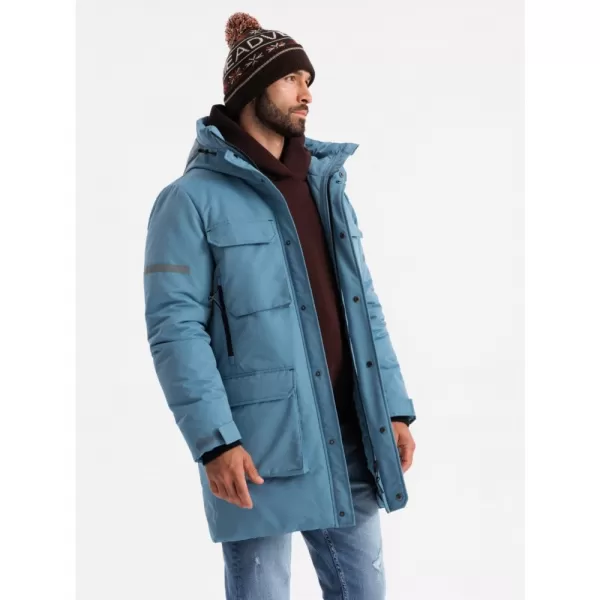  Pánská bunda OMBRE OM-JALJ-0169 BLUE 