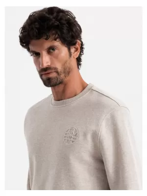 Pánská mikina OMBRE OM-SSNZ-0163 BEIGE