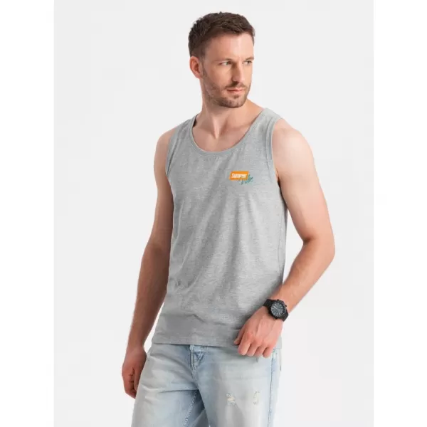  Pánské tílko OMBRE OM-TSTT-0191 GREY MELANGE 