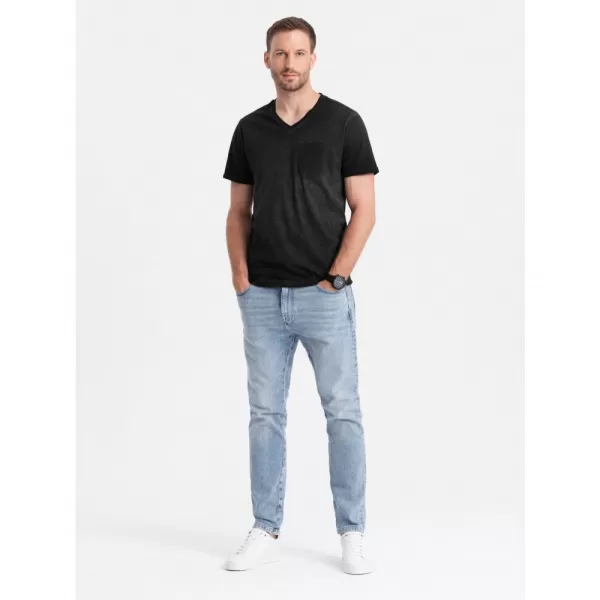  Pánské triko OMBRE OM-TSCT-22SS-002 BLACK 