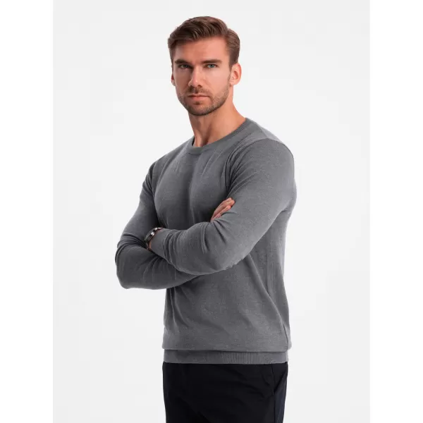  Pánský svetr OMBRE OM-SWBS-0106 GREY MELANGE 