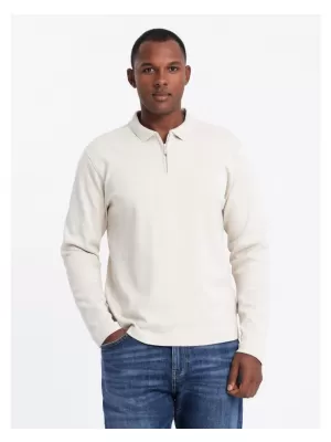 Pánské triko OMBRE OM-POLS-0130 CREAM