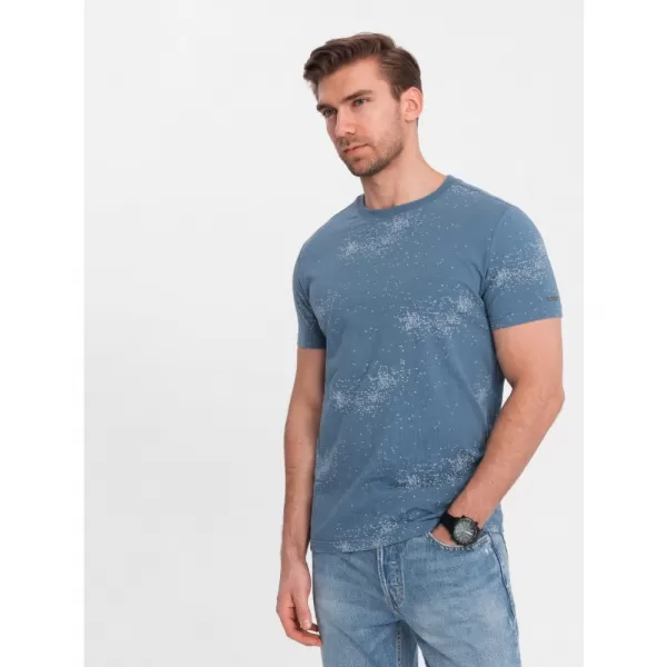  Pánské triko OMBRE OM-TSFP-0179 BLUE DENIM 