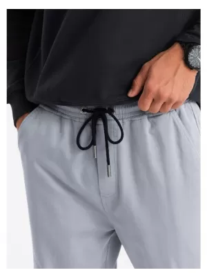 Pánské kalhoty OMBRE OM-PAJO-0199 LIGHT GREY